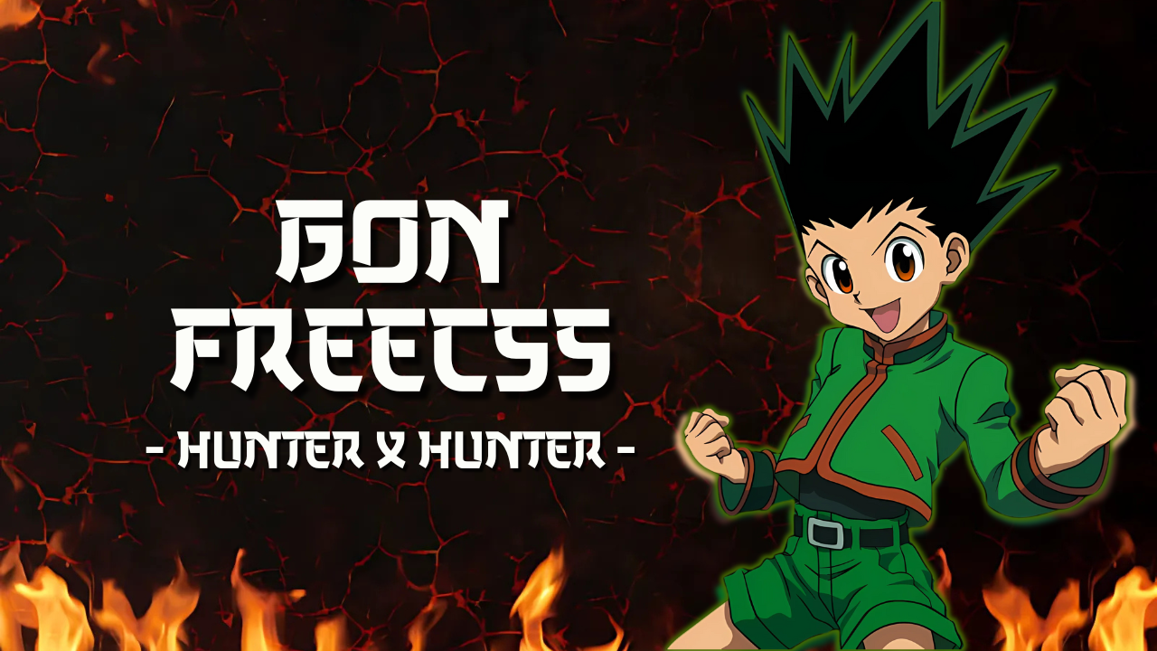 Ilustración de Gon Freecss con su caña de pescar, poderes y evolución explicados para fans de Hunter × Hunter.