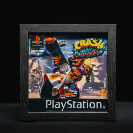 Shadow Box Crash Bandicoot hecho a mano con diseño 3D. Edición limitada perfecta para coleccionistas retro fans de Playstation 1.