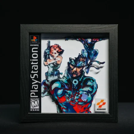 El Shadow Box Metal Gear Solid. Edición especial hecha a mano perfecta para coleccionistas retro fans de Playstation 1.