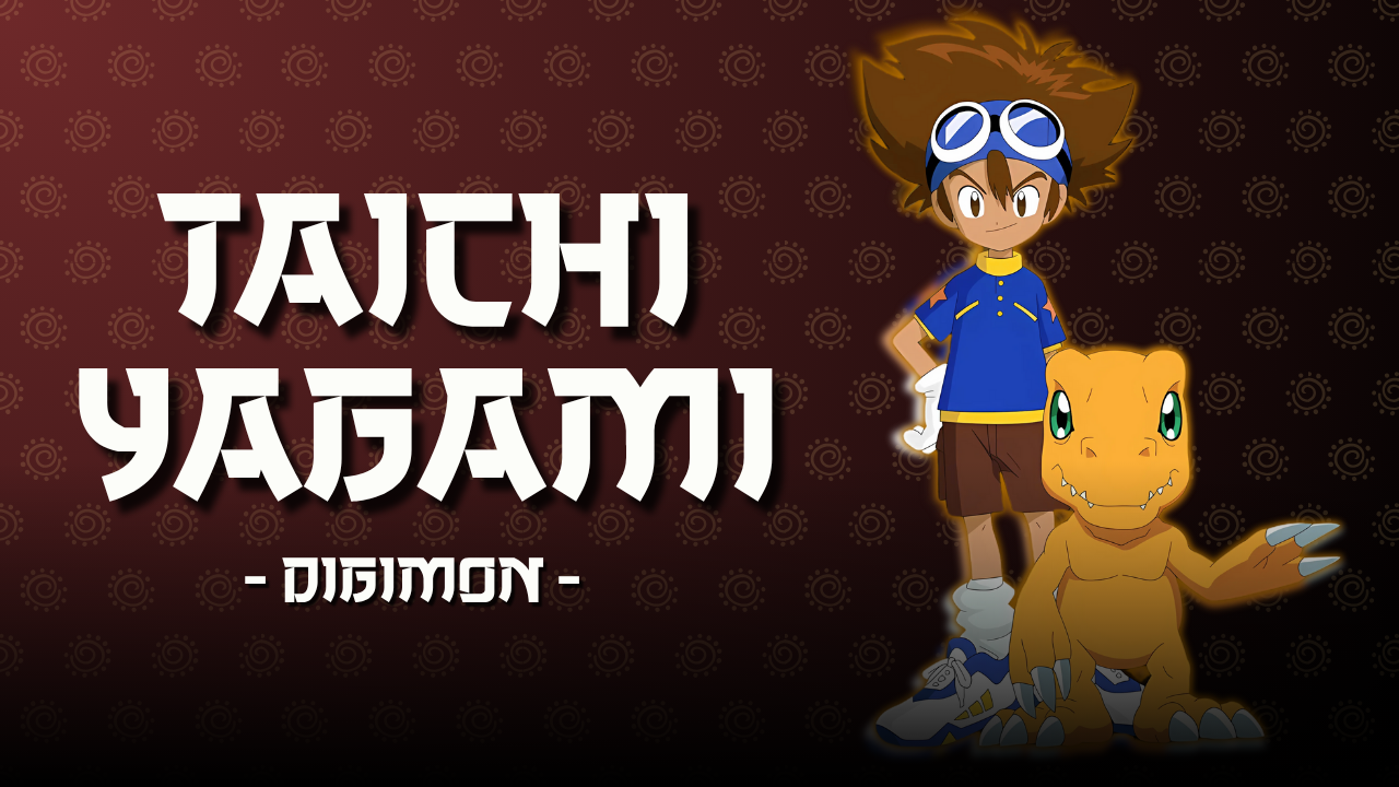 Ilustración de Taichi Yagami con Agumon al lado, listos para la próxima aventura digital.