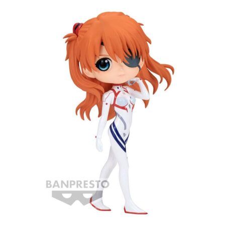 Figura de Asuka Shikinami Langley en Plugsuit Ver. B de Evangelion, Q Posket, 14cm BANPRESTO.