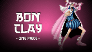 Bon Clay de One Piece realizando su icónica pose, personaje de Baroque Works conocido por su sacrificio y lealtad a Luffy