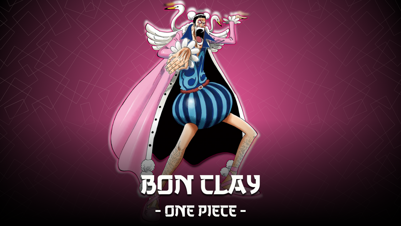 Bon Clay de One Piece realizando su icónica pose, personaje de Baroque Works conocido por su sacrificio y lealtad a Luffy