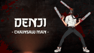 Denji transformado en Chainsaw Man con motosierras