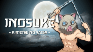 Inosuke Hashibira con máscara de jabalí en Kimetsu no Yaiba