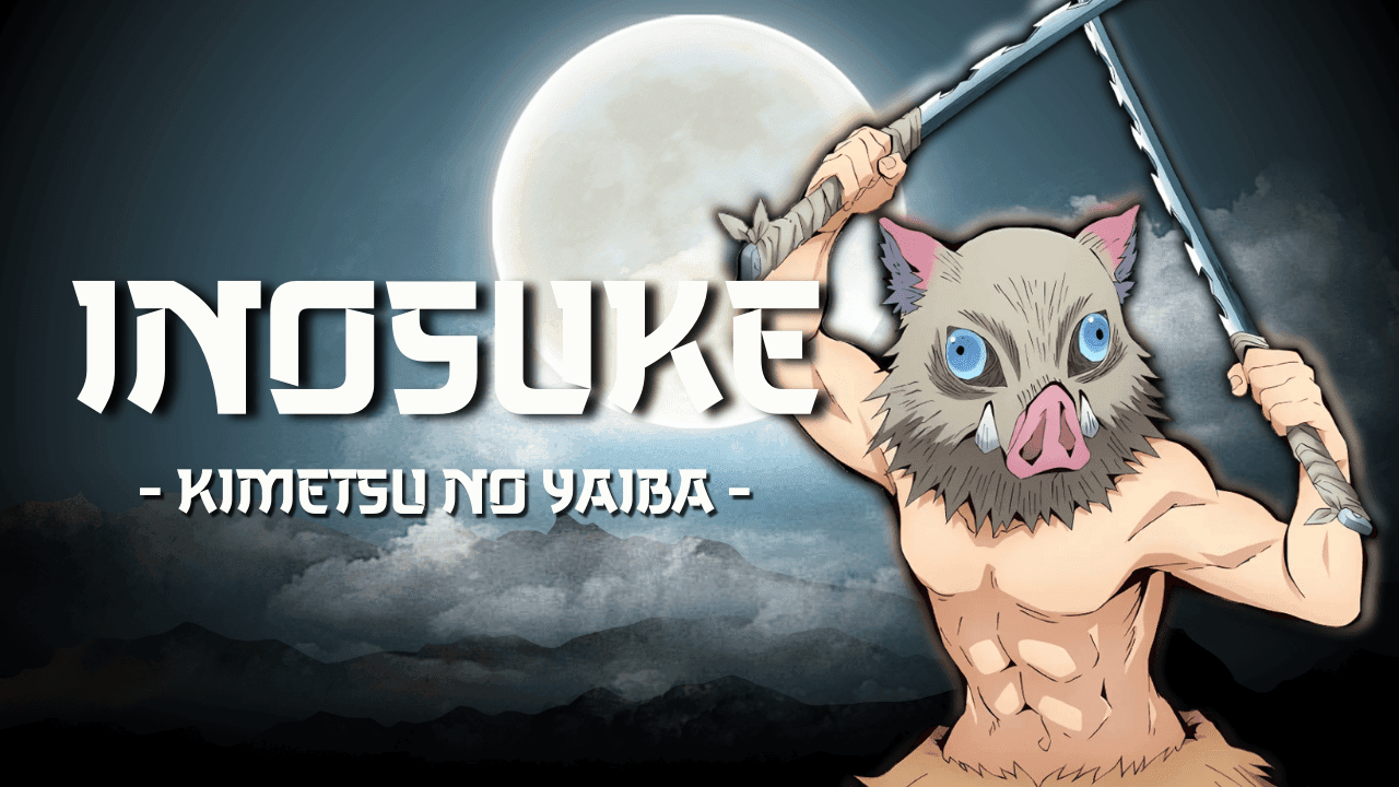 Inosuke Hashibira con máscara de jabalí en Kimetsu no Yaiba