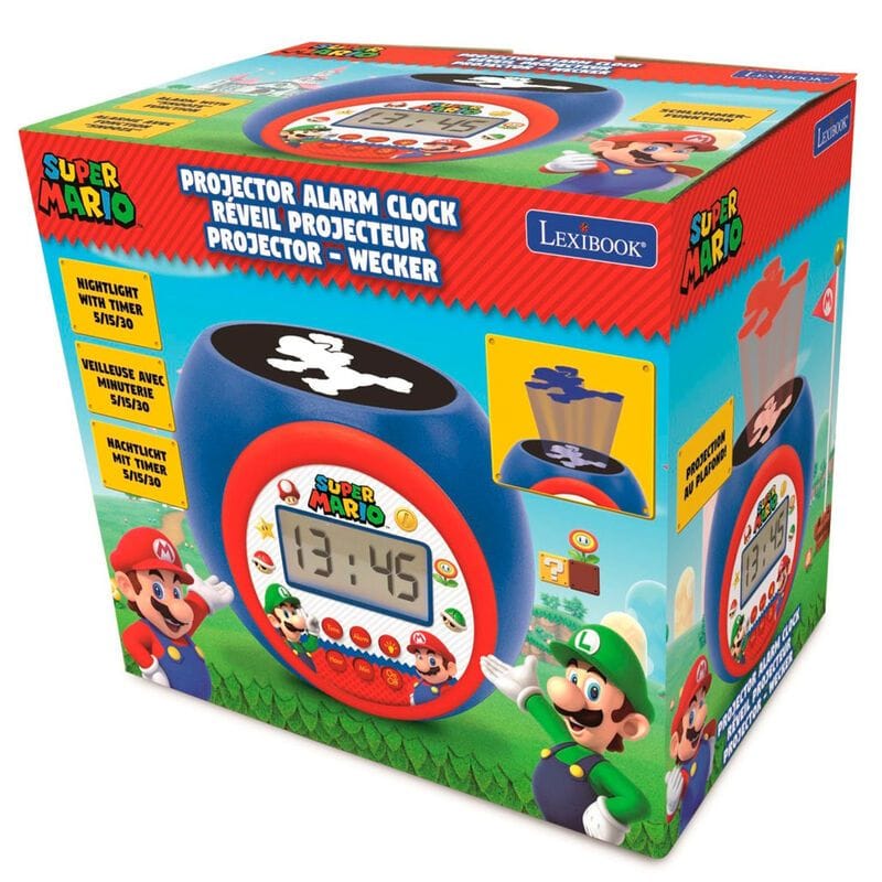 Reloj Despertador Super Mario Bros con Proyección | Nintendo | LEXIBOOK