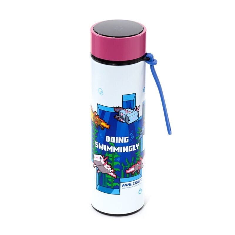 Botella Termo Ajolote Minecraft con Termómetro Digital 450ml | PUCKATOR